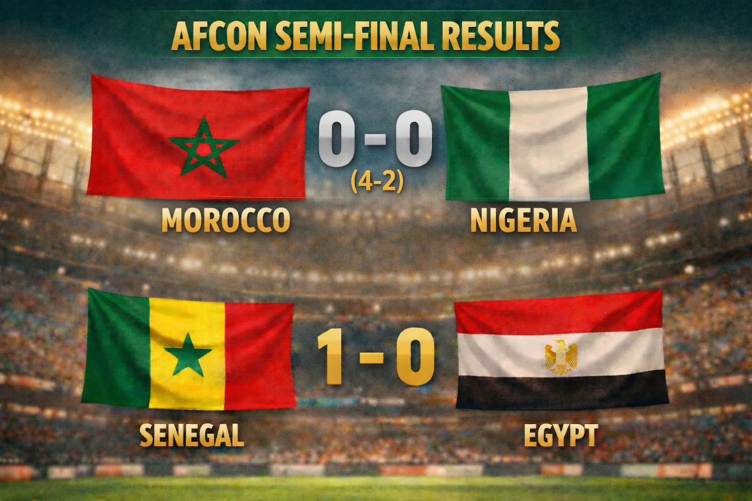 AFCON Semi-final Results: Morocco and Senegal Set Up the Final
