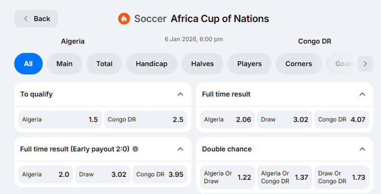 image Algeria vs DR Congo Prediction: AFCON Quarter-final Match Preview